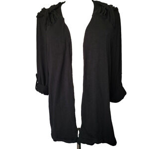 Black 3/4 Sleeve Cardigan Women XL Witchy Goth Casual Office Work Daisy Fuentes